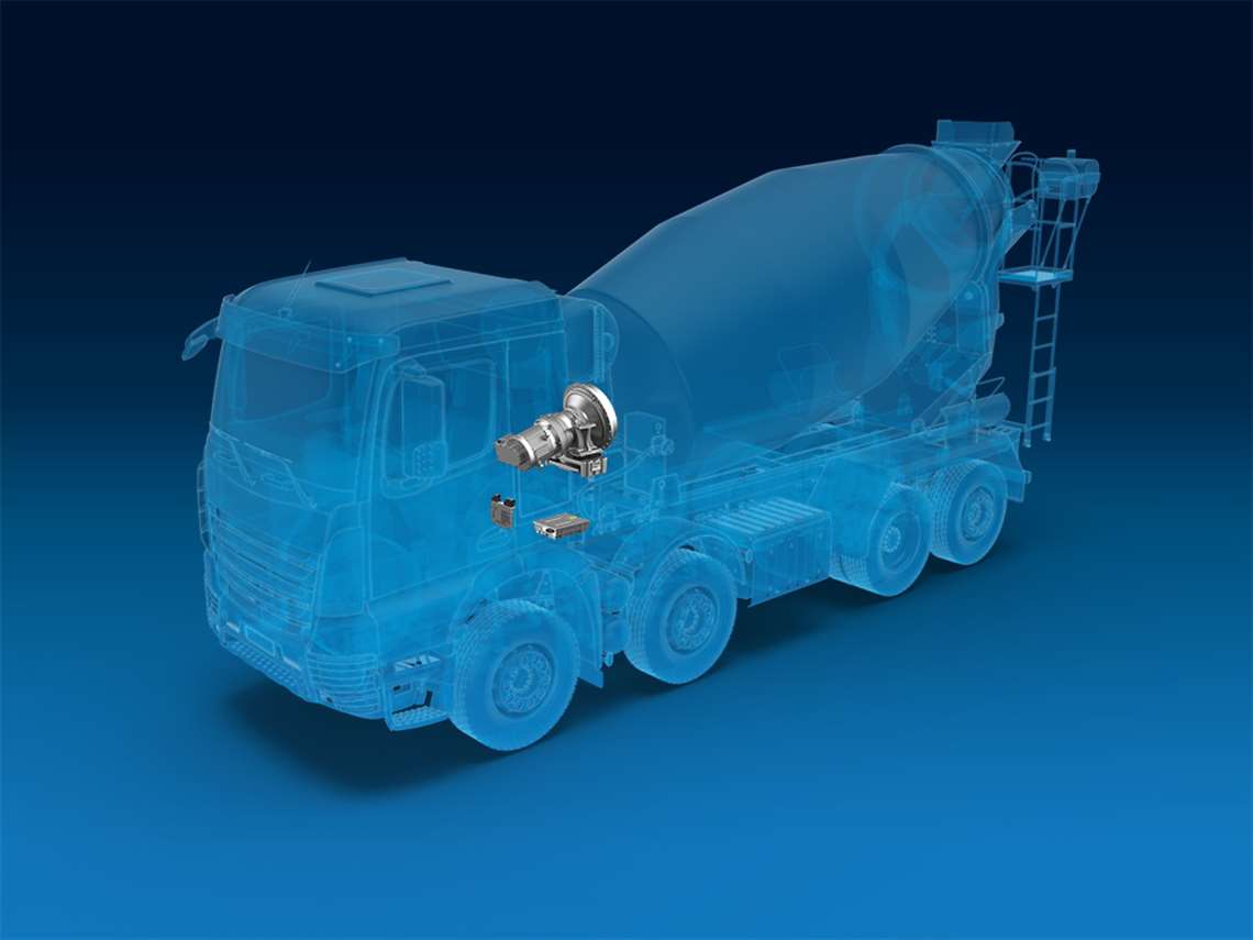 The ZF electric drive system for concrete mixers 