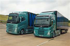 Volvo FH and FM Electric tractors at Millbrook Testing Centre