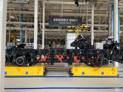 Assembly line Nikola truck plant in Ulm