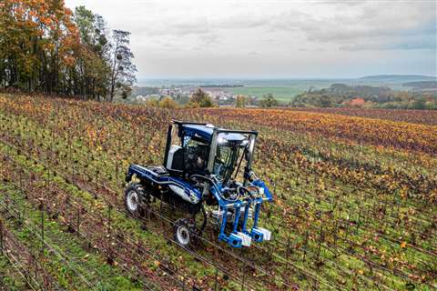 New Holland TE6 straddle tractor